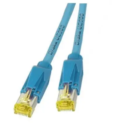 Patch cable, RJ45 plug, straight to RJ45 plug, straight, Cat 6A, S/FTP, LSZH, 1 m, blue, K8560BL.1 - 1