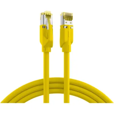 Patch cable, RJ45 plug, straight to RJ45 plug, straight, Cat 6A, S/FTP, LSZH, 5 m, yellow, K8560GE.5 - 1