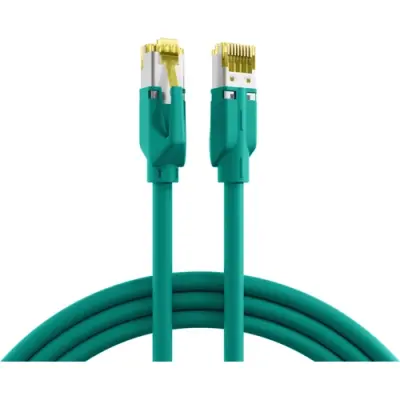 Patch cable, RJ45 plug, straight to RJ45 plug, straight, Cat 6A, S/FTP, LSZH, 1 m, green, K8560GN.1 - 1