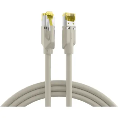 Patch cable, RJ45 plug, straight to RJ45 plug, straight, Cat 6A, S/FTP, LSZH, 2 m, gray, K8560GR.2 - 1