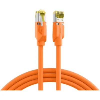 Patch cable, RJ45 plug, straight to RJ45 plug, straight, Cat 6A, S/FTP, LSZH, 50 m, orange, K8560OR.50 - 1
