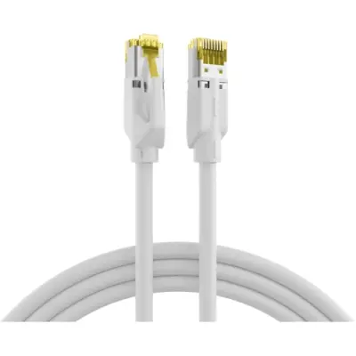 Patch cable, RJ45 plug, straight to RJ45 plug, straight, Cat 6A, S/FTP, LSZH, 0.25 m, white, K8560WS.0,25 - 1