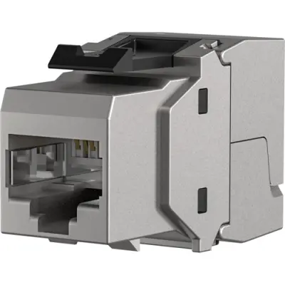 Keystone socket, RJ45, 8 pole, 8P8C, Cat 6A, IDC connection, panel mounting, E-20070 - 1