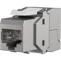 Keystone socket, RJ45, 8 pole, 8P8C, Cat 6, IDC connection, panel mounting, E-20072