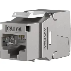 Keystone socket, RJ45, 8 pole, 8P8C, Cat 6A, IDC connection, panel mounting, E-20091