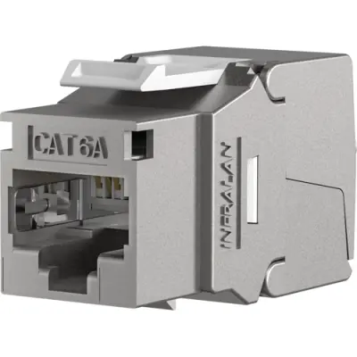 Keystone socket, RJ45, 8 pole, 8P8C, Cat 6A, IDC connection, panel mounting, E-20091 - 1