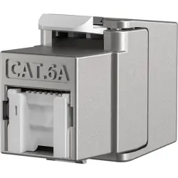 Keystone socket, RJ45, 8 pole, 8P8C, Cat 6A, IDC connection, panel mounting, E-20093