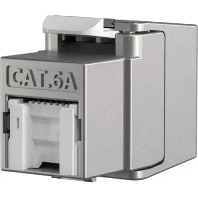Keystone socket, RJ45, 8 pole, 8P8C, Cat 6A, IDC connection, panel mounting, E-20093 - 1
