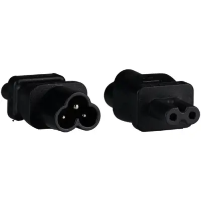 Power adapter IEC C6 to C7, black - 1