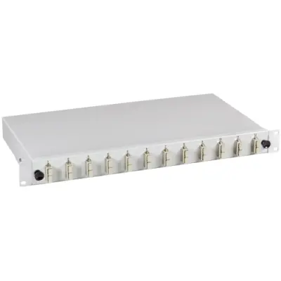 FO splice box, OM4 multimode, 6 x SC duplex, horizontal, 1 row, (W x H x D) 483 x 44.5 x 244 mm, gray, B61203.6OM4 - 1