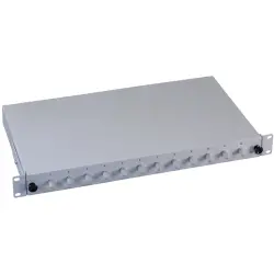 FO splice box, 12 x 50/125 OM4, 12 x ST, (W x H x D) 483 x 44.5 x 244 mm, gray, B71006.12OM4