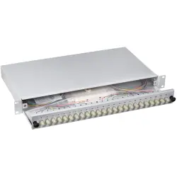 FO splice box, 24 x 50/125 OM2, 24 x ST, (W x H x D) 483 x 44.5 x 244 mm, gray, B70006.24