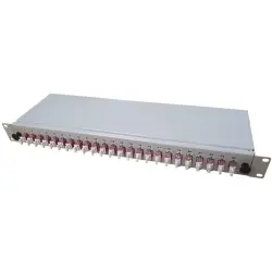 Breakout box, OM4 multimode, 12 x LC duplex, (W x H x D) 482 x 44 x 170 mm, gray, B65901.12OM4