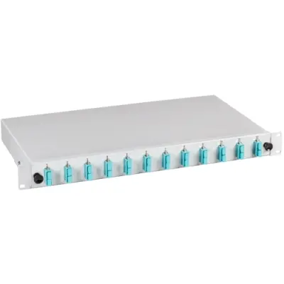 FO splice box, 12 x 50/125 OM4, 6 x SC duplex, (W x H x D) 483 x 44.5 x 244 mm, gray, BA71203.12OM4 - 1
