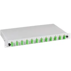 FO splice box, 48 x 50/125 OM5, 24 x SC duplex, (W x H x D) 483 x 44.5 x 244 mm, gray, BA71203.48OM5