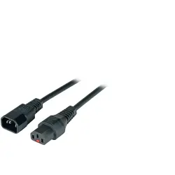 Extension cable, International, C14-plug, straight on C13 socket, straight, H05VV-F3G1.0 mm², black, 2 m, EK601SW.2