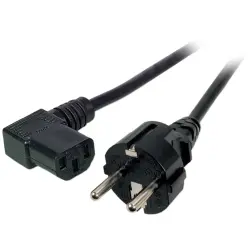 Power cord, Europe, plug type E + F, straight on C13 socket, angled, black, 5 m, EK534.5