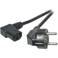 Power cord, Europe, plug type E + F, angled on C13 socket, angled, black, 5 m, EK535.5