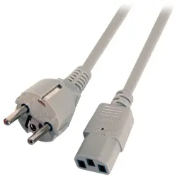 Power cord, Europe, plug type E + F, straight on C13 socket, straight, H05VV-F3G0.75 mm², gray, 5 m, EK508.5
