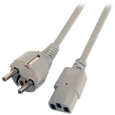 Power cord, Europe, plug type E + F, straight on C13 socket, straight, H05VV-F3G0.75 mm², gray, 5 m, EK508.5 - 1