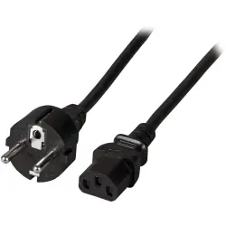 Power cord, Europe, plug type E + F, straight on C13 socket, straight, black, 0.5 m, EK508SW.0,5