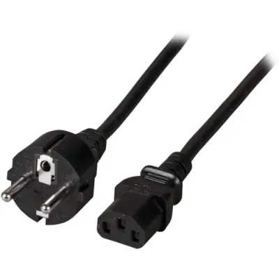 Power cord, Europe, plug type E + F, straight on C13 socket, straight, black, 2 m, EK508SW.2 - 1
