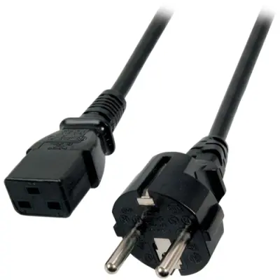 Power cord, Europe, plug type E + F, straight on C13 socket, straight, black, 1.8 m, EK511.1,8 - 1