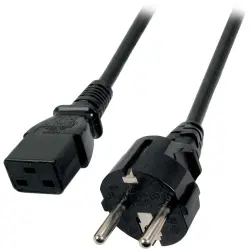 Power cord, Europe, plug type E + F, straight on C13 socket, straight, black, 3 m, EK511.3