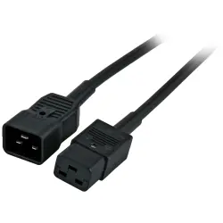 Extension cable, International, C20-plug, straight on C19 socket, straight, H05VV-F3G1.5 mm², black, 1.8 m, EK519.1,8