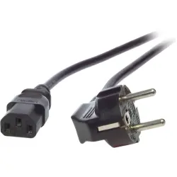 Power cord, Europe, plug type E + F, angled on C13 socket, straight, H05VV-F3G0.75 mm², black, 3 m, EK504.3V2
