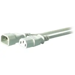 Extension cable, International, C14-plug, straight on C13 socket, straight, gray, 1.8 m, EK507.1,8