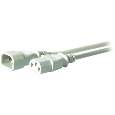 Extension cable, International, C14-plug, straight on C13 socket, straight, gray, 1.8 m, EK507.1,8 - 1