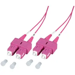 Duplex-jumper, SC duplex to SC duplex, 5 m, OM4, multimode 50/125 µm, O0318.5-1.2