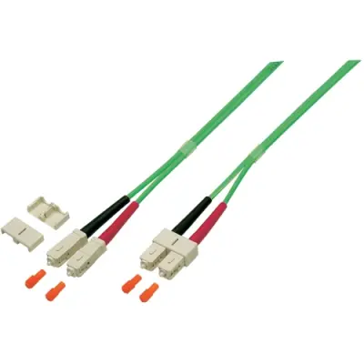 Duplex-jumper, SC duplex to SC duplex, 0.5 m, OM5, multimode 50/125 µm, O0318.0,5OM5 - 1