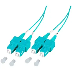 Duplex-jumper, SC duplex to SC duplex, 5 m, OM3, multimode 50/125 µm, O7413.5-1.2
