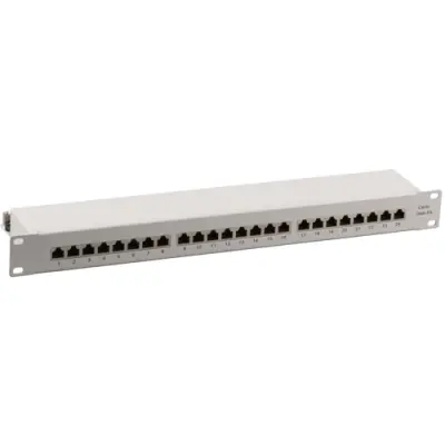 Patch panel, 24 x RJ45, horizontal, 1 row, (W x H x D) 482.6 x 44.5 x 108.2 mm, black, 37666SW.1M - 1