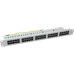 Patch panel, 50 x RJ45, horizontal, 2 row, (W x H) 482.6 x 44.45 mm, gray, 37595.2