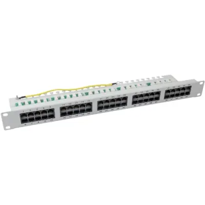 Patch panel, 50 x RJ45, horizontal, 2 row, (W x H) 482.6 x 44.45 mm, gray, 37595.2 - 1