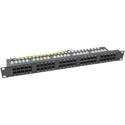 Patch panel, 50 x RJ45, horizontal, 2 row, (W x H) 482.6 x 44.45 mm, black, 37595SW.2