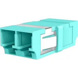 FO jack, LC duplex, OM3, multimode, ceramic, aquamarine, 53516.1