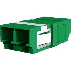 FO jack, LC/APC duplex, OS2, singlemode, ceramic, green, 53519.1