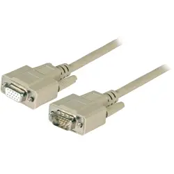 VGA extension cable, 2 m, HD-D-SUB plug, 15 pole to HD-D-SUB socket, 15 pole, EK322.2