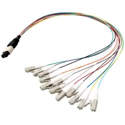 Fanout cable, MTP-M to LC, 1 m, OM3, multimode 50/125 µm, MTPM08LCOM3-1