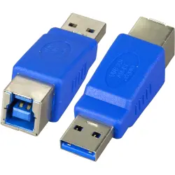 Adapter, USB plug type A 3.0 to USB socket type B 3.0, straight, EB544
