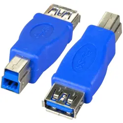 Adapter, USB socket type A 3.0 to USB plug type B 3.0, straight, EB547