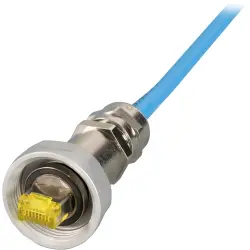 Patch cable, RJ45 plug, straight to RJ45 plug, straight, Cat 6, S/FTP, 10 m, blue, IP67KVRJ45TM31-10,0