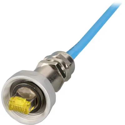 Patch cable, RJ45 plug, straight to RJ45 plug, straight, Cat 6, S/FTP, 2 m, blue, IP67KVRJ45TM31-2,0 - 1
