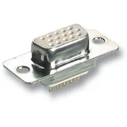 D-Sub socket, 15 pole, high density, straight, solder pin, 34501.1