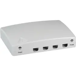 FTTH connection box, 4 x SC Simplex/LC Duplex/E2000, (W x H x D) 150 x 110 x 34 mm, white, FTTH-BOX-IN-1