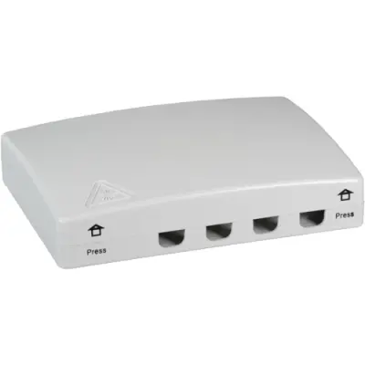 FTTH connection box, 4 x SC Simplex/LC Duplex/E2000, (W x H x D) 150 x 110 x 34 mm, white, FTTH-BOX-IN-1 - 1